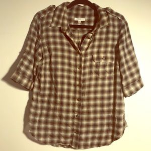 Short Sleeve Button Down Flannel Shirt